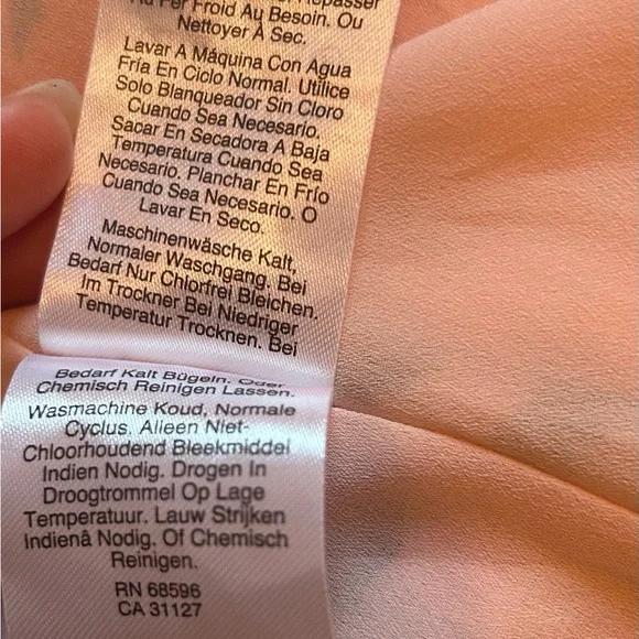 NWOT Dkny Floral-Print Tie-Neck Blouse - Picture 4 of 5